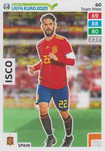 Adrenalyn XL Road to UEFA EURO 2020 #060 Isco (Spain)