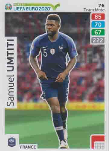 Adrenalyn XL Road to UEFA EURO 2020 #076 Samuel Umtiti (France)