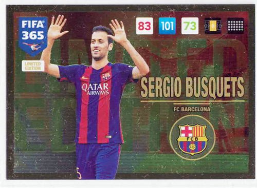 FIFA 365 2016-17 UPDATE Sergio Busquets, Panini Adrenalyn