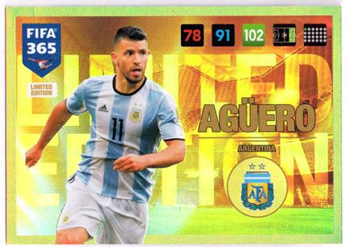 FIFA 365 2016-17 Agüero, Panini Adrenalyn