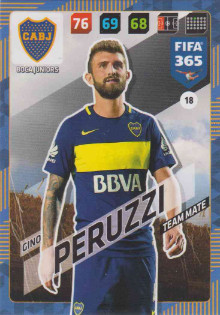 Adrenalyn FIFA 365 2018 018 Gino Peruzzi, Boca Juniors