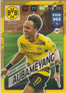 Adrenalyn FIFA 365 2018 189 Pierre-Emerick Aubameyang, Borussia Dortmund