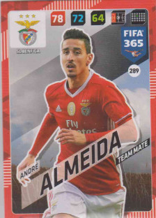 Adrenalyn FIFA 365 2018 289 André Almeida, SL Benfica