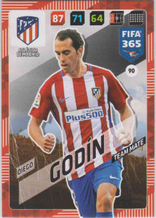 Adrenalyn FIFA 365 2018 090 Diego Godín, Atlético de Madrid