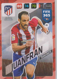Adrenalyn FIFA 365 2018 091 Juanfran, Atlético de Madrid