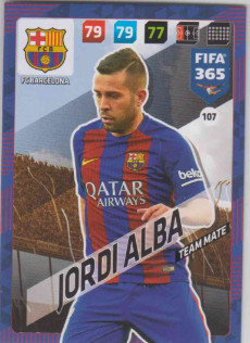 Adrenalyn FIFA 365 2018 107 Jordi Alba, FC Barcelona