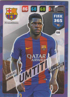 Adrenalyn FIFA 365 2018 108 Samuel Umtiti, FC Barcelona