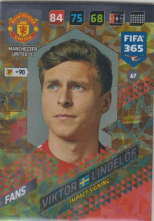 Adrenalyn FIFA 365 2018 067 Viktor Lindlöf, Manchester United FC