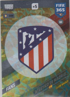 Adrenalyn FIFA 365 2018 082 Club Badge Atlético de Madrid, Atlético de Madrid