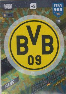 Adrenalyn FIFA 365 2018 172 Club Badge Borussia Dortmund, Borussia Dortmund