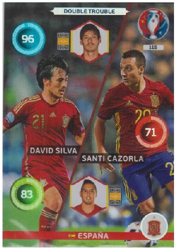Adrenalyn Euro 2016 #115, David Silva / Santi Cazorla