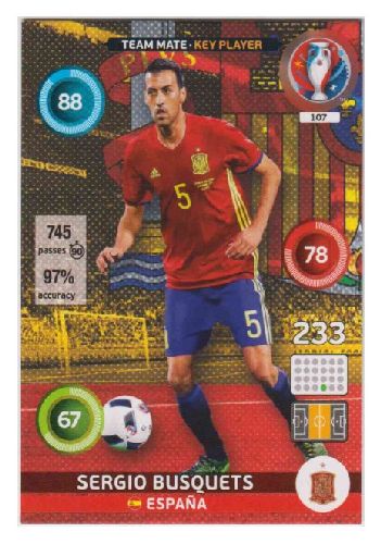 Adrenalyn Euro 2016 #107, Sergio Busquets