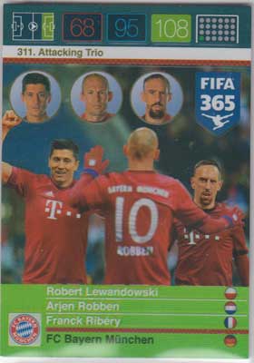 Adrenalyn FIFA 365 #311 Robert Lewandowski / Arjen Robben / Franck Ribery