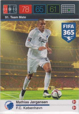 Adrenalyn FIFA 365 #091 Mathias Jorgensen