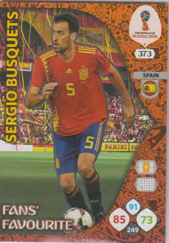 Adrenalyn World Cup 2018 #373 Sergio Busquets (Spain)