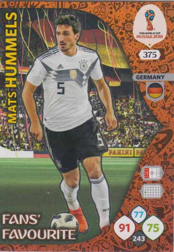 Adrenalyn World Cup 2018 #375 Mats Hummels (Germany)