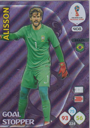 Adrenalyn World Cup 2018 #408 Alisson (Brazil)