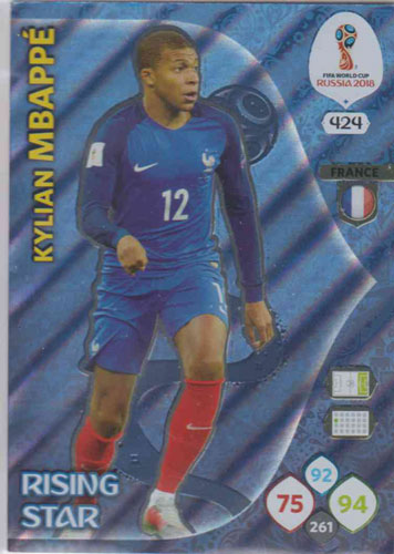Adrenalyn World Cup 2018 #424 Kylian Mbappe (France)