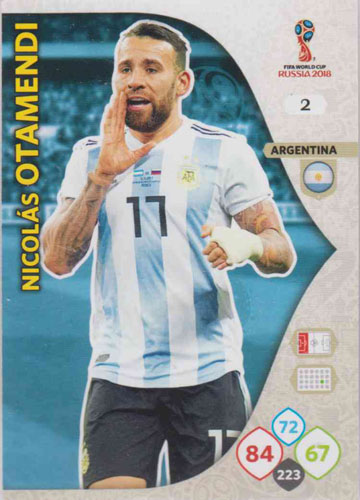 Adrenalyn World Cup 2018 #002 Nicolas Otamendi (Argentina)