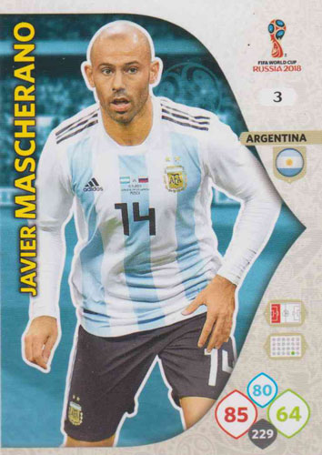 Adrenalyn World Cup 2018 #003 Javier Mascherano (Argentina)