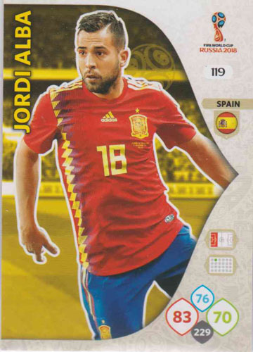 Adrenalyn World Cup 2018 #119 Jordi Alba (Spain)