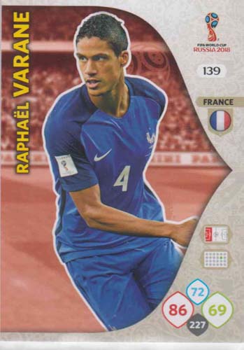 Adrenalyn World Cup 2018 #139 Raphael Varane (France)