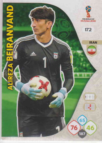 Adrenalyn World Cup 2018 #172 Alireza Beiranvand (Iran)
