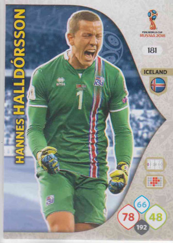 Adrenalyn World Cup 2018 #181 Hannes Halldorsson (Iceland)