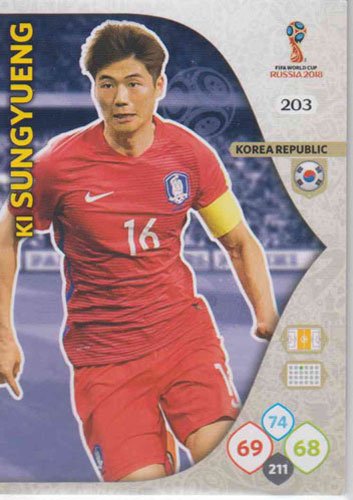 Adrenalyn World Cup 2018 #203 Ki Sung-Yueng (Korea Republic)