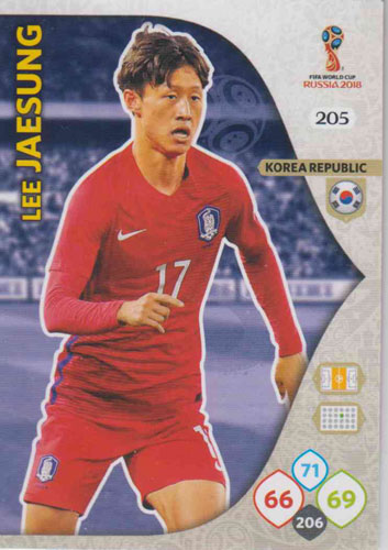 Adrenalyn World Cup 2018 #205 Lee Jae-Sung (Korea Republic)