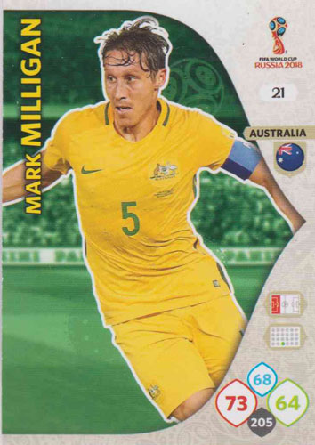 Adrenalyn World Cup 2018 #021 Mark Milligan (Australia)