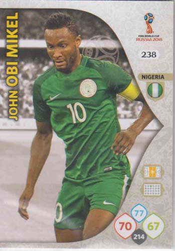 Adrenalyn World Cup 2018 #238 John Obi Mikel (Nigeria)