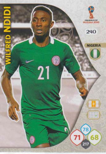 Adrenalyn World Cup 2018 #240 Wilfred Ndidi (Nigeria)