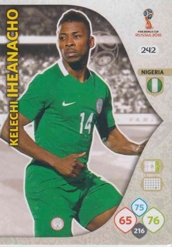 Adrenalyn World Cup 2018 #242 Kelechi Iheanacho (Nigeria)