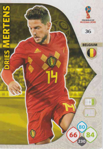 Adrenalyn World Cup 2018 #036 Dries Mertens (Belgium)