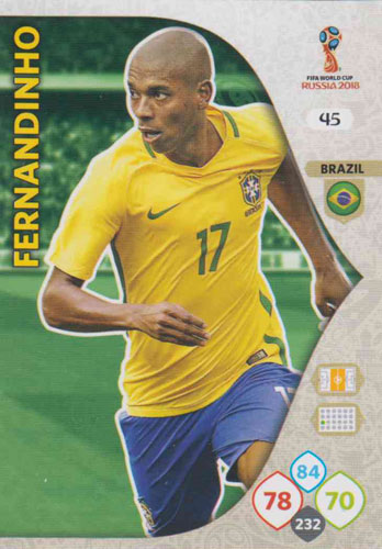 Adrenalyn World Cup 2018 #045 Fernandinho (Brazil)