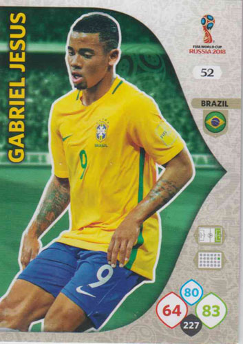Adrenalyn World Cup 2018 #052 Gabriel Jesus (Brazil)