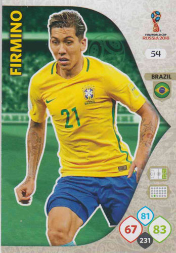 Adrenalyn World Cup 2018 #054 Roberto Firmino (Brazil)