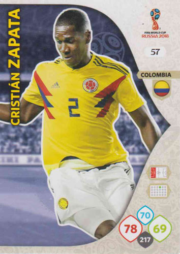 Adrenalyn World Cup 2018 #057 Cristian Zapata (Colombia)