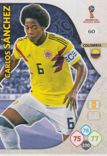 Adrenalyn World Cup 2018 #060 Carlos Sanchez (Colombia)