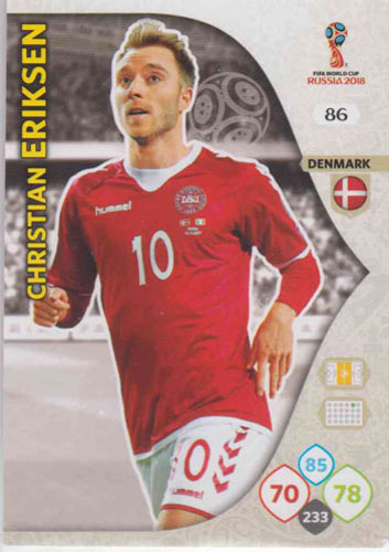 Adrenalyn World Cup 2018 #086 Christian Eriksen (Denmark)