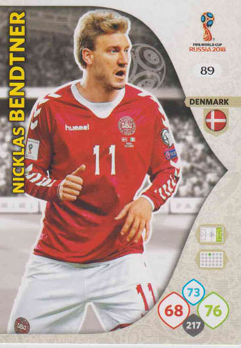 Adrenalyn World Cup 2018 #089 Nicklas Bendtner (Denmark)