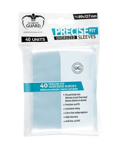 Ultimate Guard Precise-Fit Sleeves (Lommer) Oversized Transparent (40) (Perfect Fit) (Archenemy, Commander, Planechase)