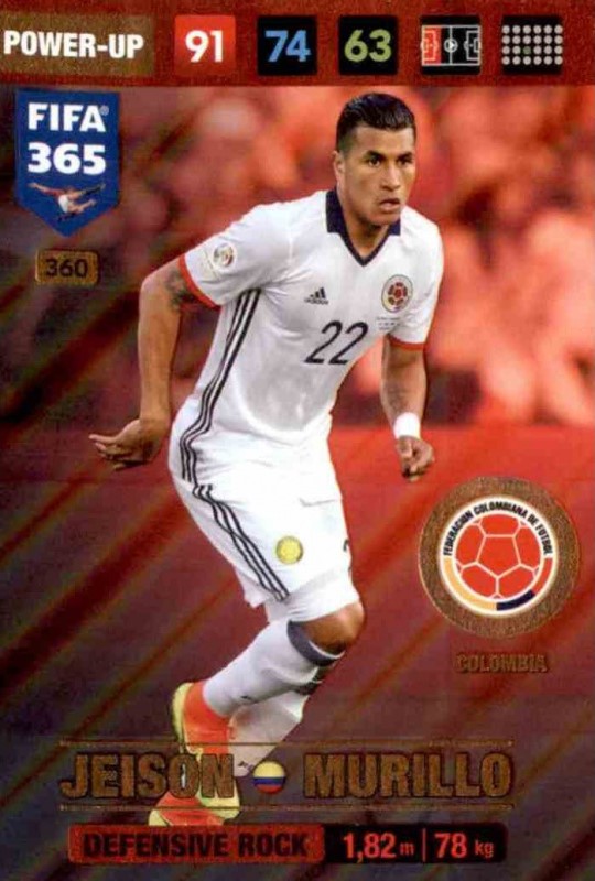 Adrenalyn XL FIFA 365 2017 #360 Jeison Murillo (Colombia)
