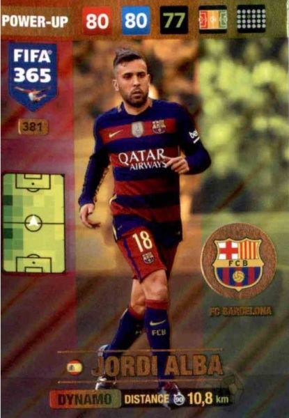Adrenalyn XL FIFA 365 2017 #381 Jordi Alba (FC Barcelona)