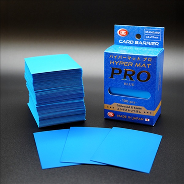 100 lommer! KMC - Hyper MAT PRO: Blue - Standard Sleeves (66x91mm)