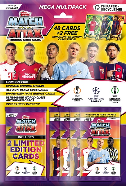 Topps Match Attax - Match Attax 2023/2024: UEFA Champions League - Multipack (4 Boosters + Limited Edition)