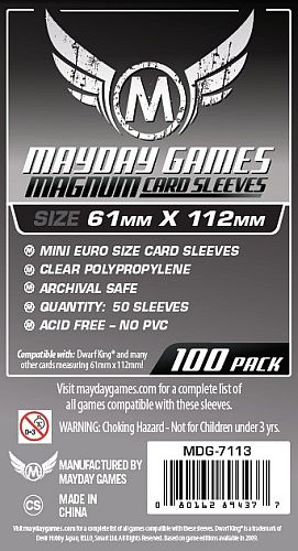 Mayday Games - "French Tarot" Magnum Card Sleeves - 61x112mm - 100 Lommer - #MAY7113