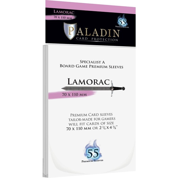 Paladin Sleeves - Lamorac - Premium Specialist A - 70x110mm - Clear (Transparent) (55 Kortlommer)
