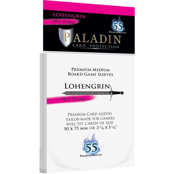 Paladin Sleeves - Lohengrin - Premium Medium - 50x75mm - Clear (Transparent) (55 Kortlommer)